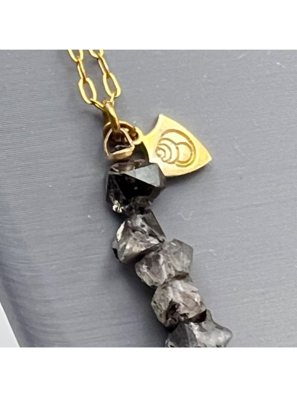 Cynthia Rybakoff Necklace Gold Tone Chain CR NYC Natural Quartz Statement - Picture 2 of 14